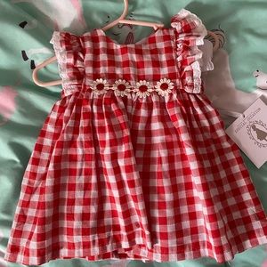 Red gingham dress. NWT.